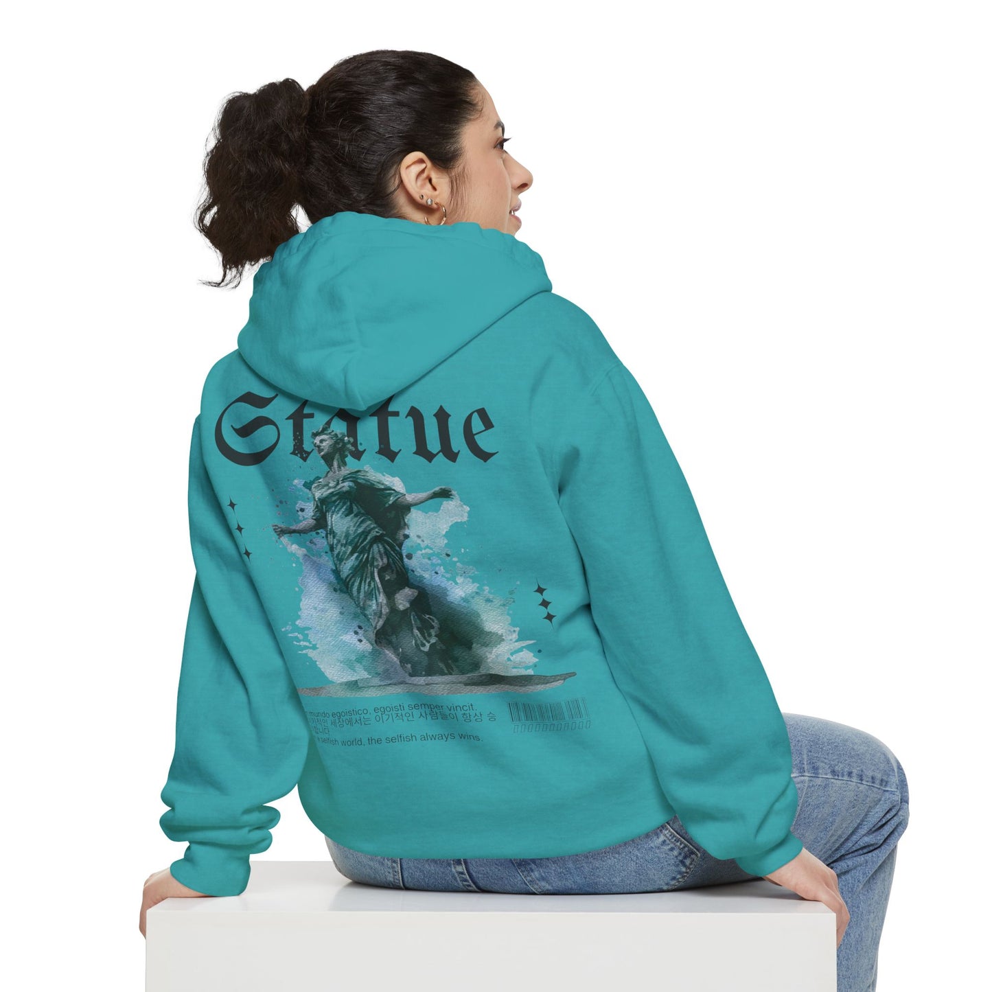 Artistic Unisex Hoodie with Statue Design, Casual Wear, Graphic Sweatshirt, Unique Gift Idea, Relaxed Fashion for All