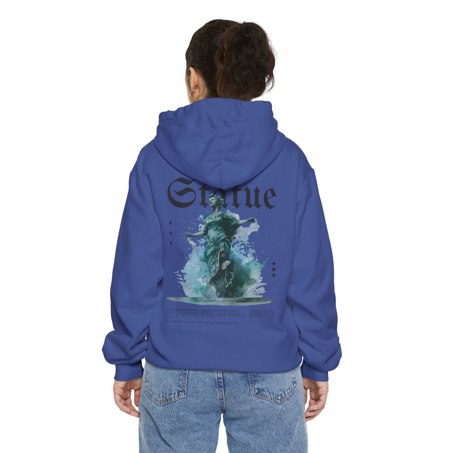 Artistic Unisex Hoodie with Statue Design, Casual Wear, Graphic Sweatshirt, Unique Gift Idea, Relaxed Fashion for All