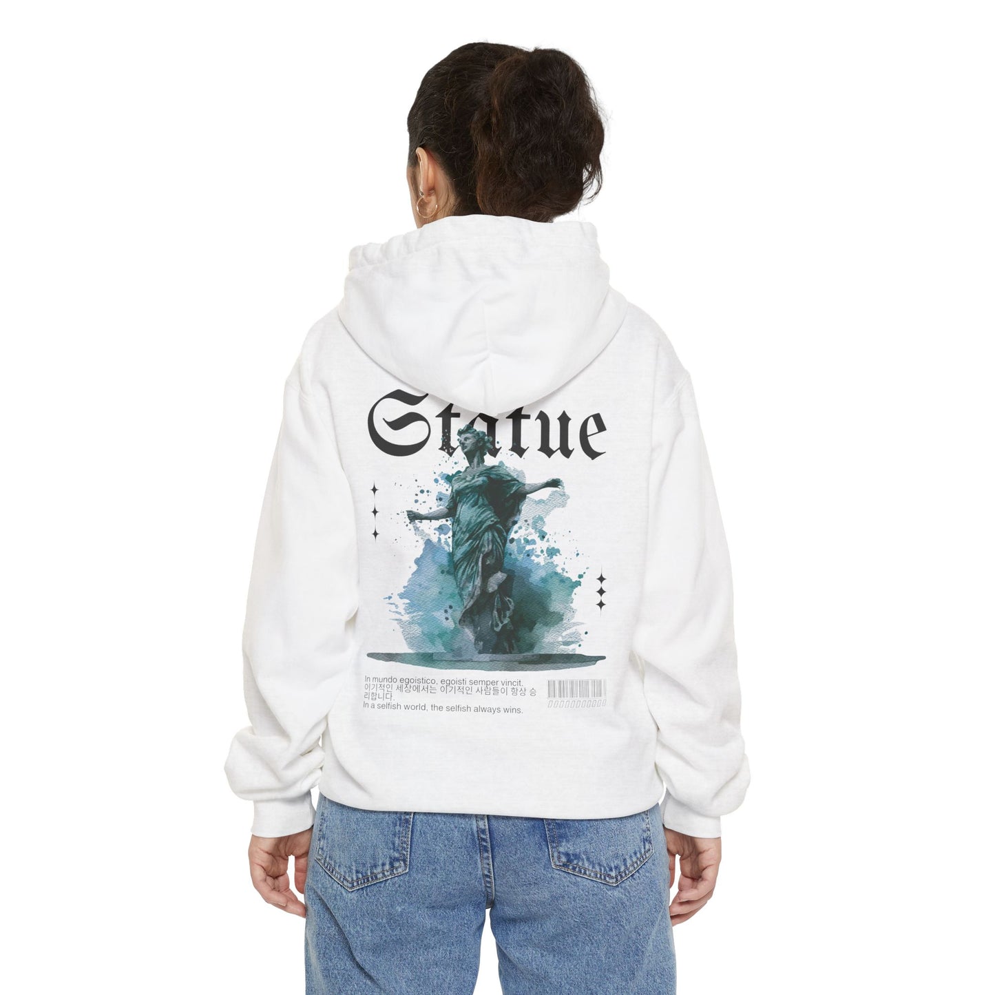 Artistic Unisex Hoodie with Statue Design, Casual Wear, Graphic Sweatshirt, Unique Gift Idea, Relaxed Fashion for All