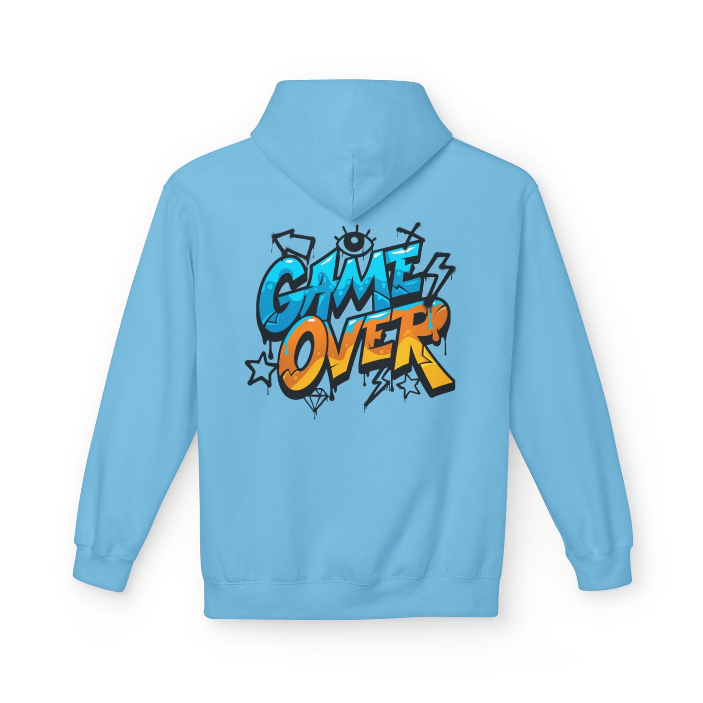 Game Over Graphic Hoodie, Unisex Fleece Sweatshirt for Gamers, Casual Wear, Video Game Lover Gift, Streetwear Style