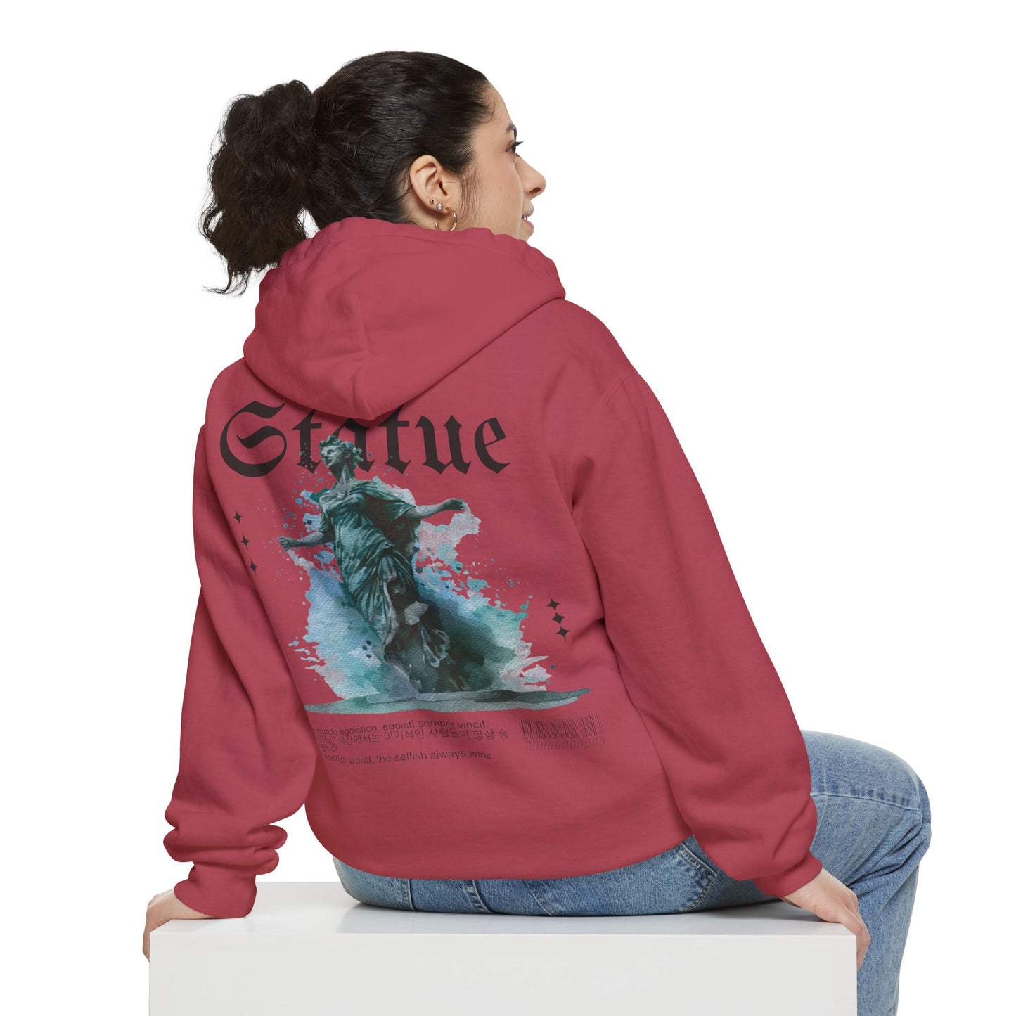 Artistic Unisex Hoodie with Statue Design, Casual Wear, Graphic Sweatshirt, Unique Gift Idea, Relaxed Fashion for All