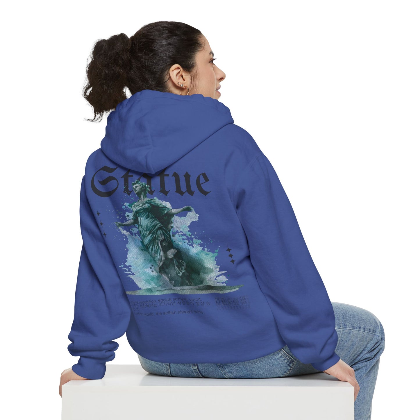Artistic Unisex Hoodie with Statue Design, Casual Wear, Graphic Sweatshirt, Unique Gift Idea, Relaxed Fashion for All