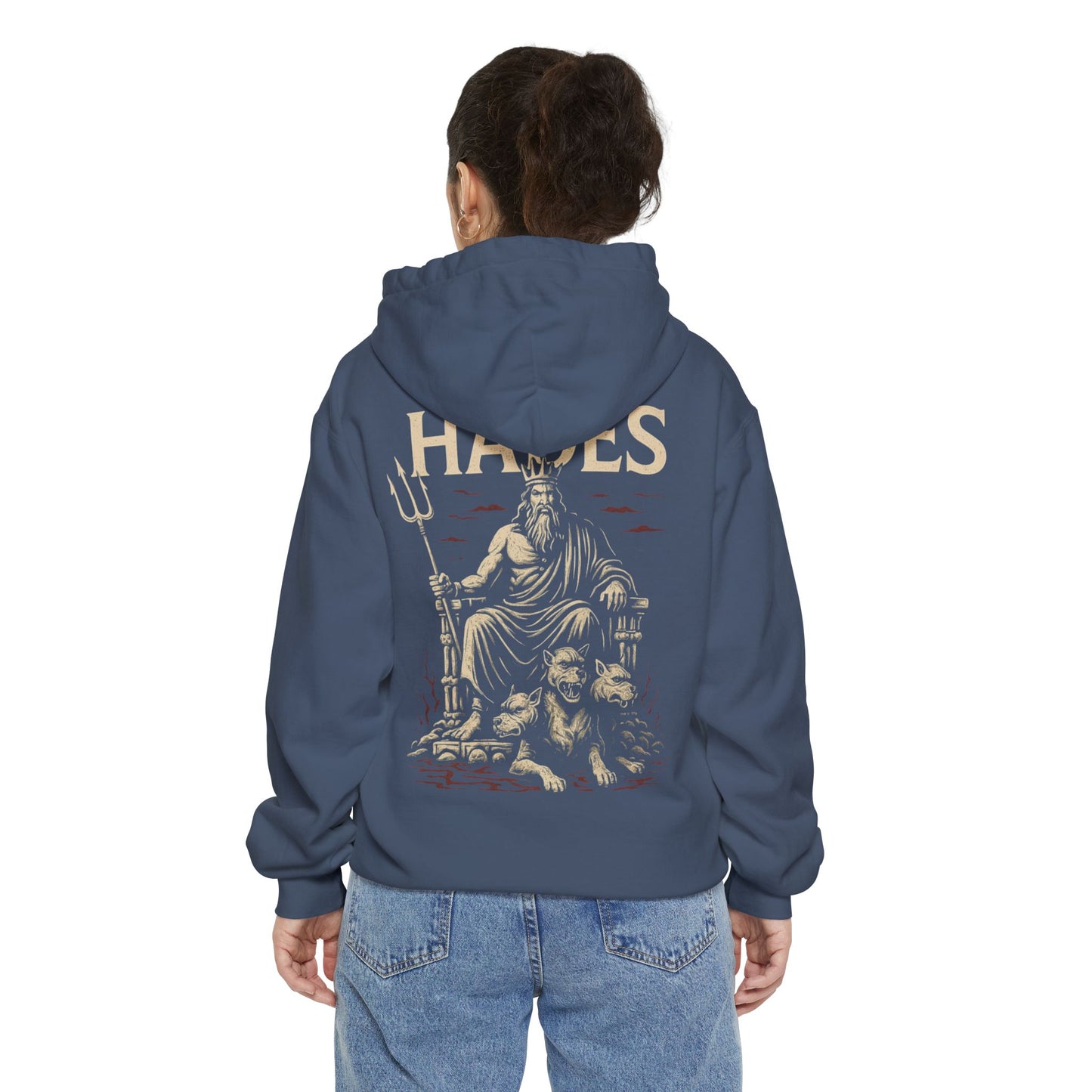Mythical Hades Hoodie - Unisex Garment-Dyed Sweatshirt, Greek Mythology Apparel, Cozy Gift for Fans, Halloween Costume, Casual Wear