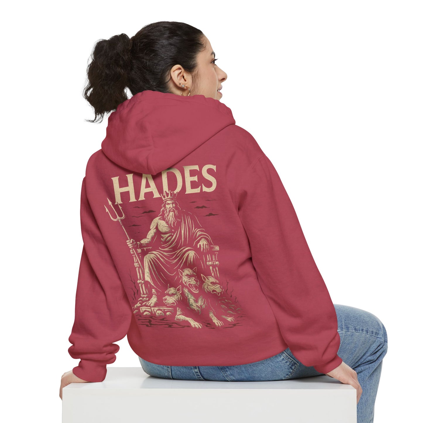 Mythical Hades Hoodie - Unisex Garment-Dyed Sweatshirt, Greek Mythology Apparel, Cozy Gift for Fans, Halloween Costume, Casual Wear