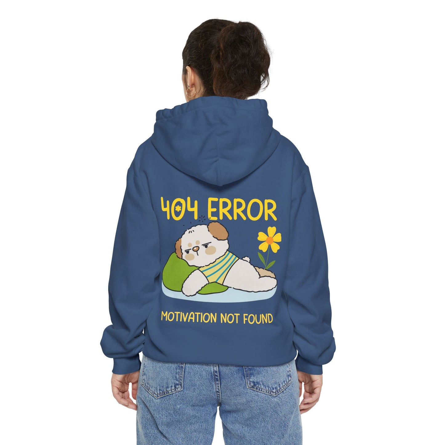 Cute Dog Hoodie - Unisex Garment-Dyed Sweatshirt, Cozy Gift for Dog Lovers, Motivational Apparel, Perfect for Relaxing Days, Casual Wear