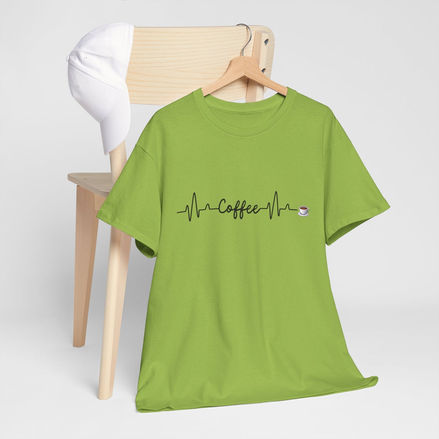 Coffee Heartbeat Unisex Tee, Perfect Gift for Coffee Lovers, Ideal for Casual Wear, Birthday, Cafes, Coffee Enthusiasts