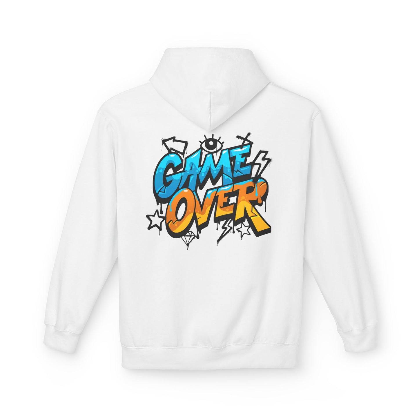 Game Over Graphic Hoodie, Unisex Fleece Sweatshirt for Gamers, Casual Wear, Video Game Lover Gift, Streetwear Style