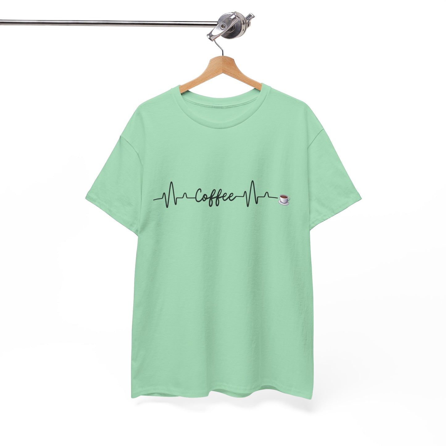Coffee Heartbeat Unisex Tee, Perfect Gift for Coffee Lovers, Ideal for Casual Wear, Birthday, Cafes, Coffee Enthusiasts