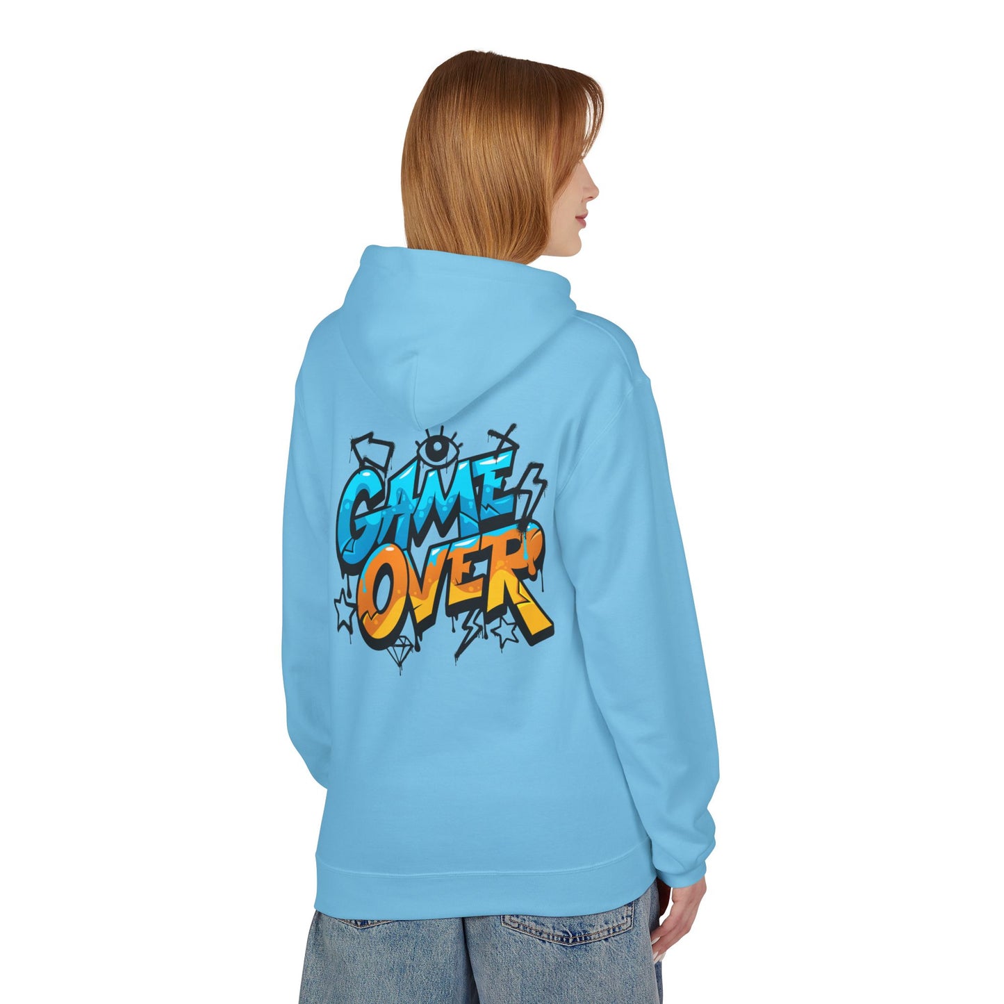 Game Over Graphic Hoodie, Unisex Fleece Sweatshirt for Gamers, Casual Wear, Video Game Lover Gift, Streetwear Style