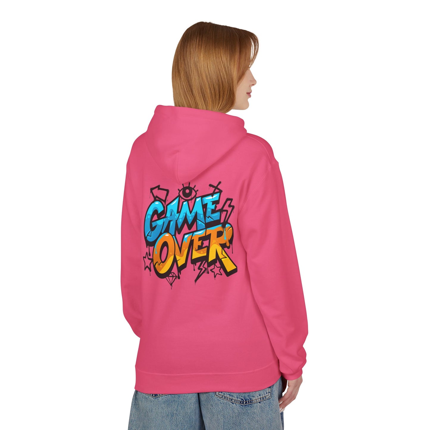 Game Over Graphic Hoodie, Unisex Fleece Sweatshirt for Gamers, Casual Wear, Video Game Lover Gift, Streetwear Style