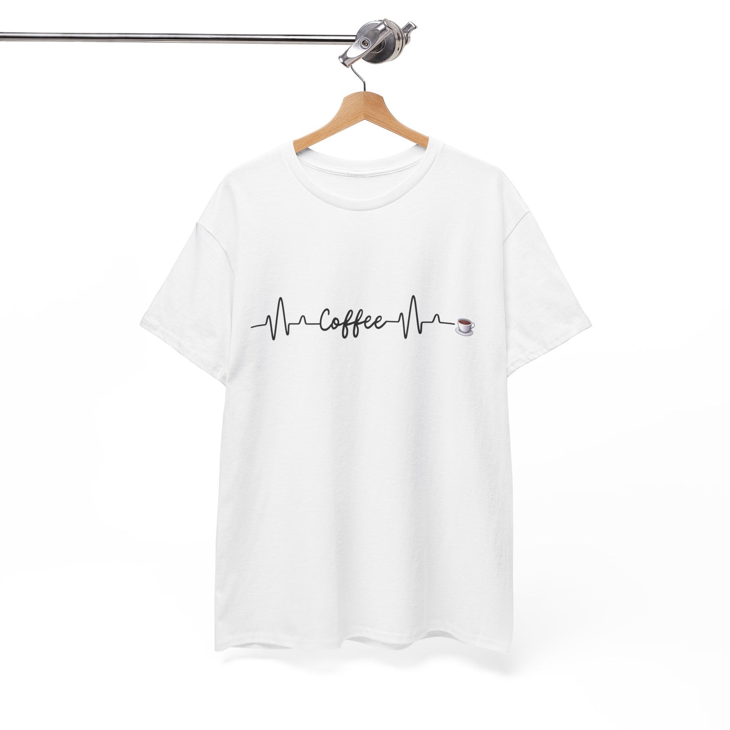 Coffee Heartbeat Unisex Tee, Perfect Gift for Coffee Lovers, Ideal for Casual Wear, Birthday, Cafes, Coffee Enthusiasts