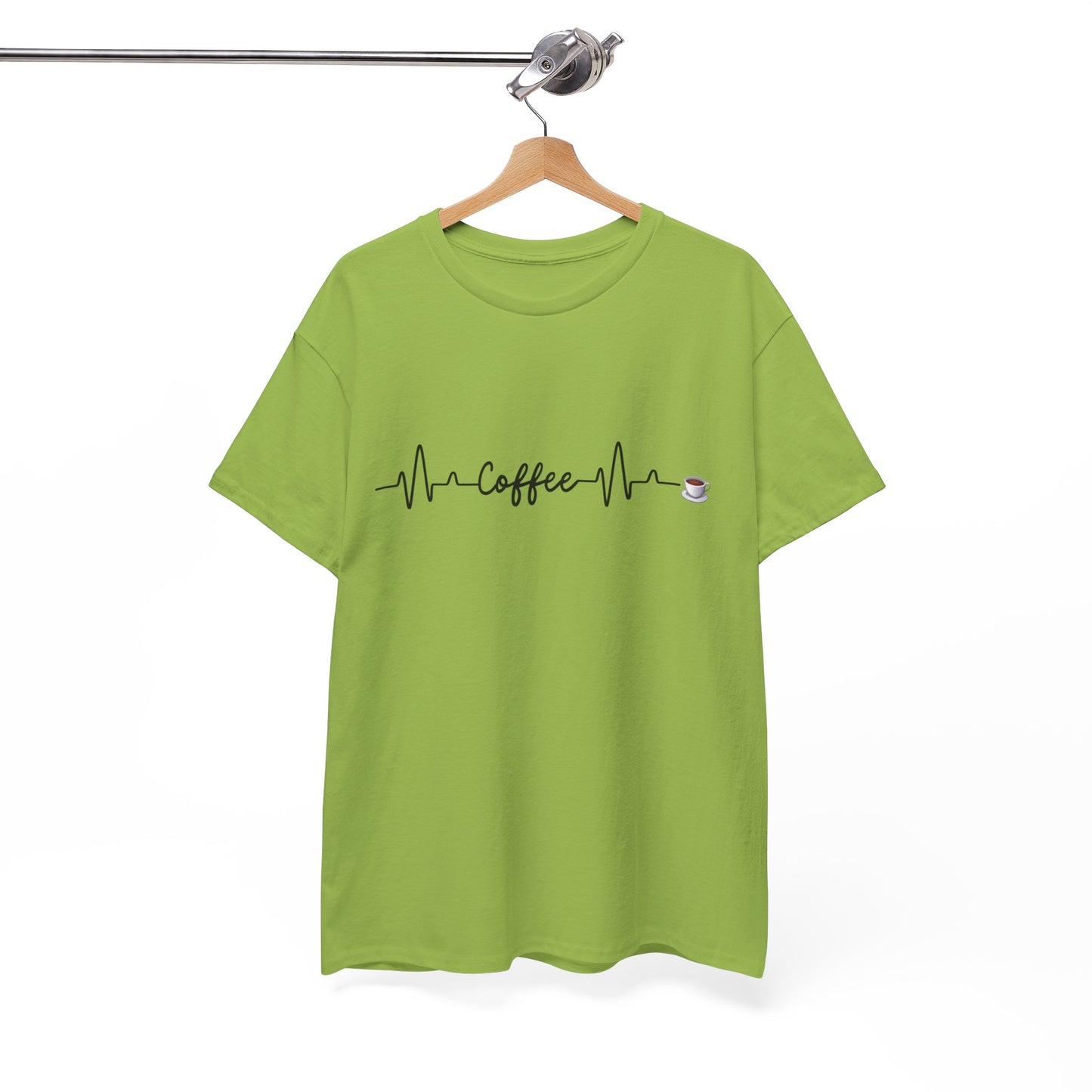 Coffee Heartbeat Unisex Tee, Perfect Gift for Coffee Lovers, Ideal for Casual Wear, Birthday, Cafes, Coffee Enthusiasts