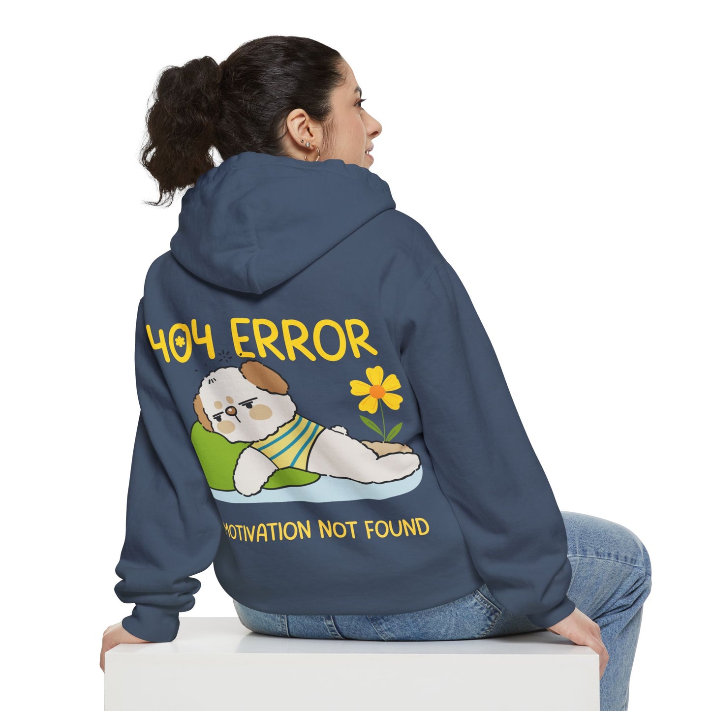 Cute Dog Hoodie - Unisex Garment-Dyed Sweatshirt, Cozy Gift for Dog Lovers, Motivational Apparel, Perfect for Relaxing Days, Casual Wear