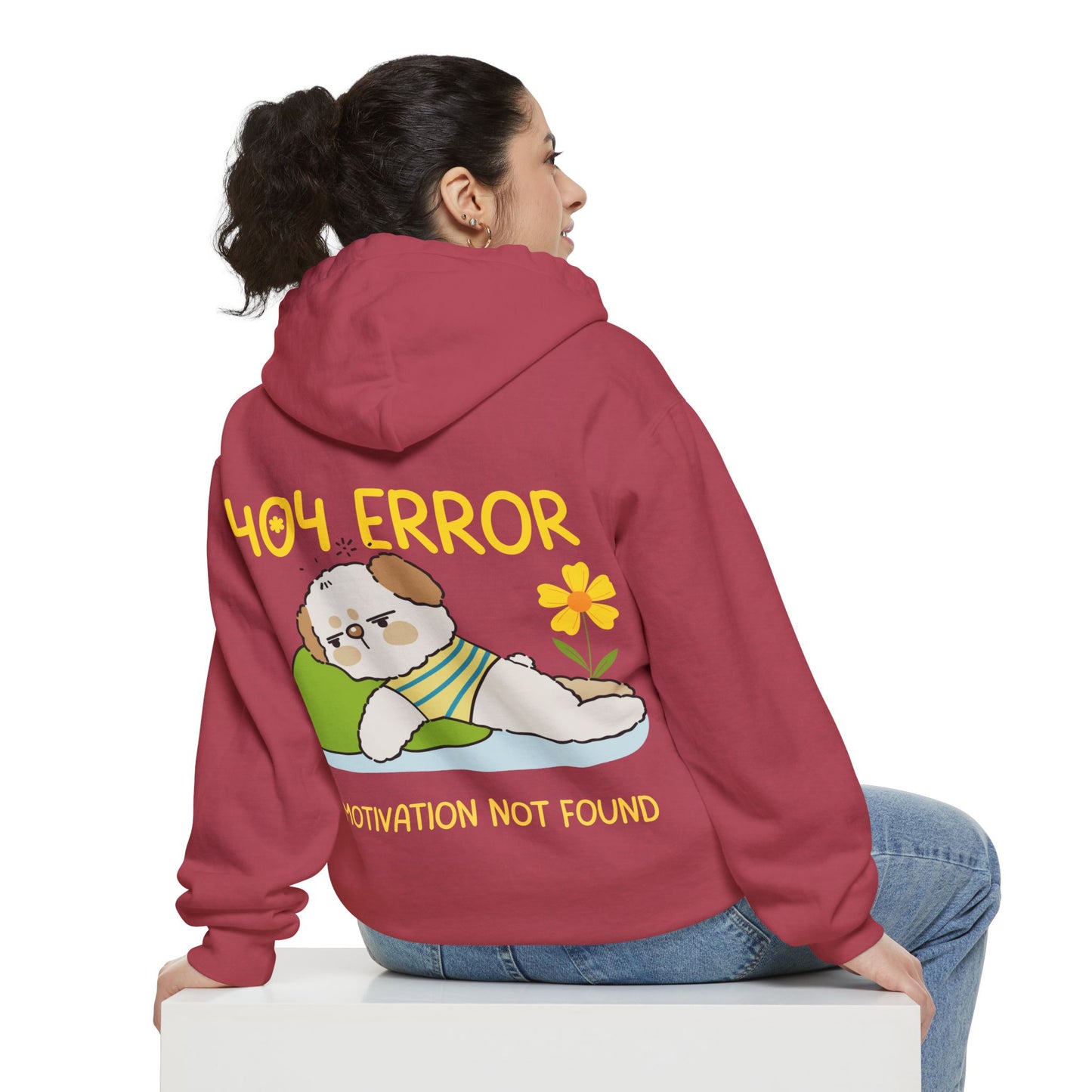 Cute Dog Hoodie - Unisex Garment-Dyed Sweatshirt, Cozy Gift for Dog Lovers, Motivational Apparel, Perfect for Relaxing Days, Casual Wear