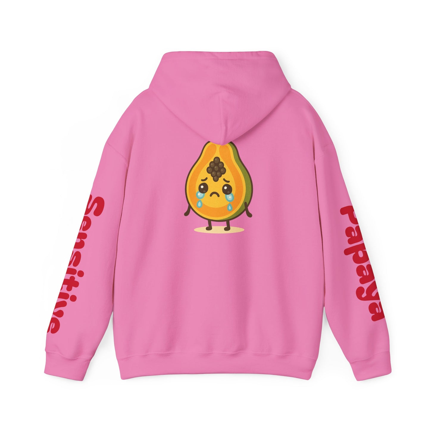 Sensitive Papaya Hoodie, Quirky Hooded Sweatshirt, Gift for Fruit Lovers, Funny Sweatshirt, Cozy Streetwear