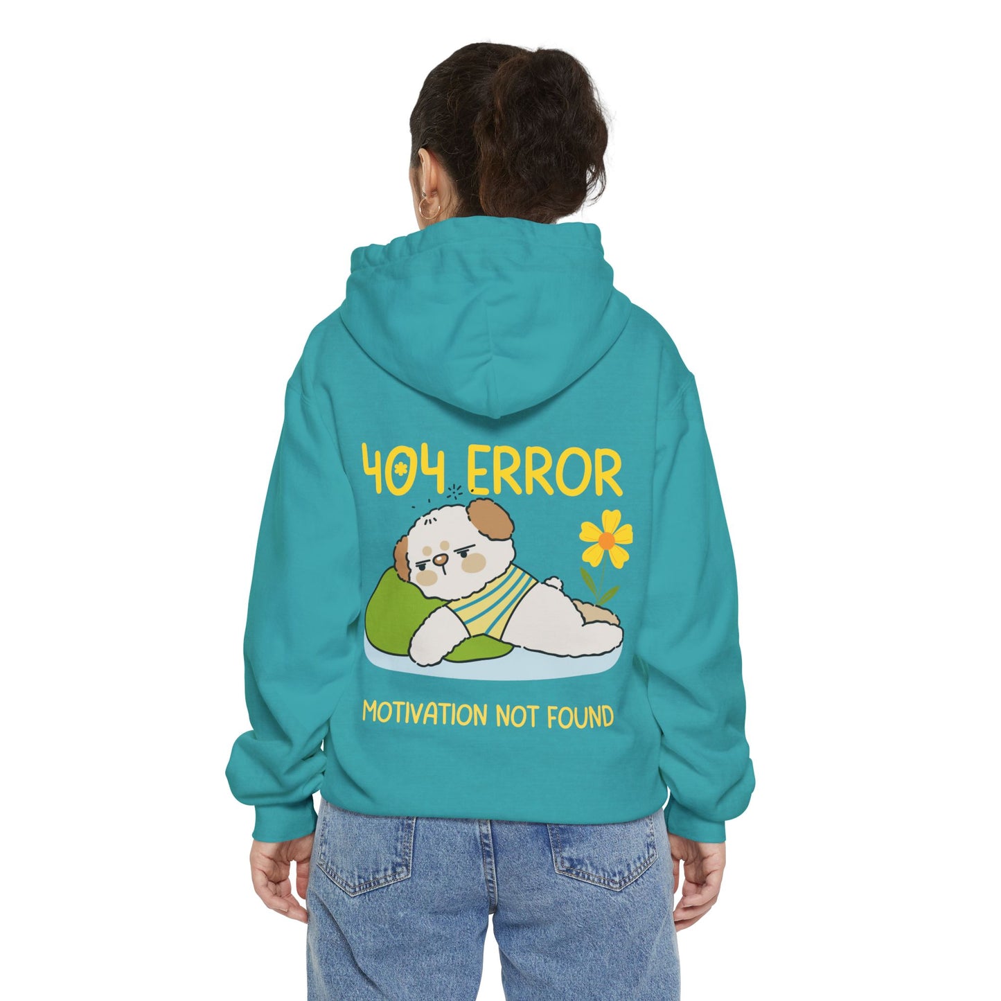 Cute Dog Hoodie - Unisex Garment-Dyed Sweatshirt, Cozy Gift for Dog Lovers, Motivational Apparel, Perfect for Relaxing Days, Casual Wear