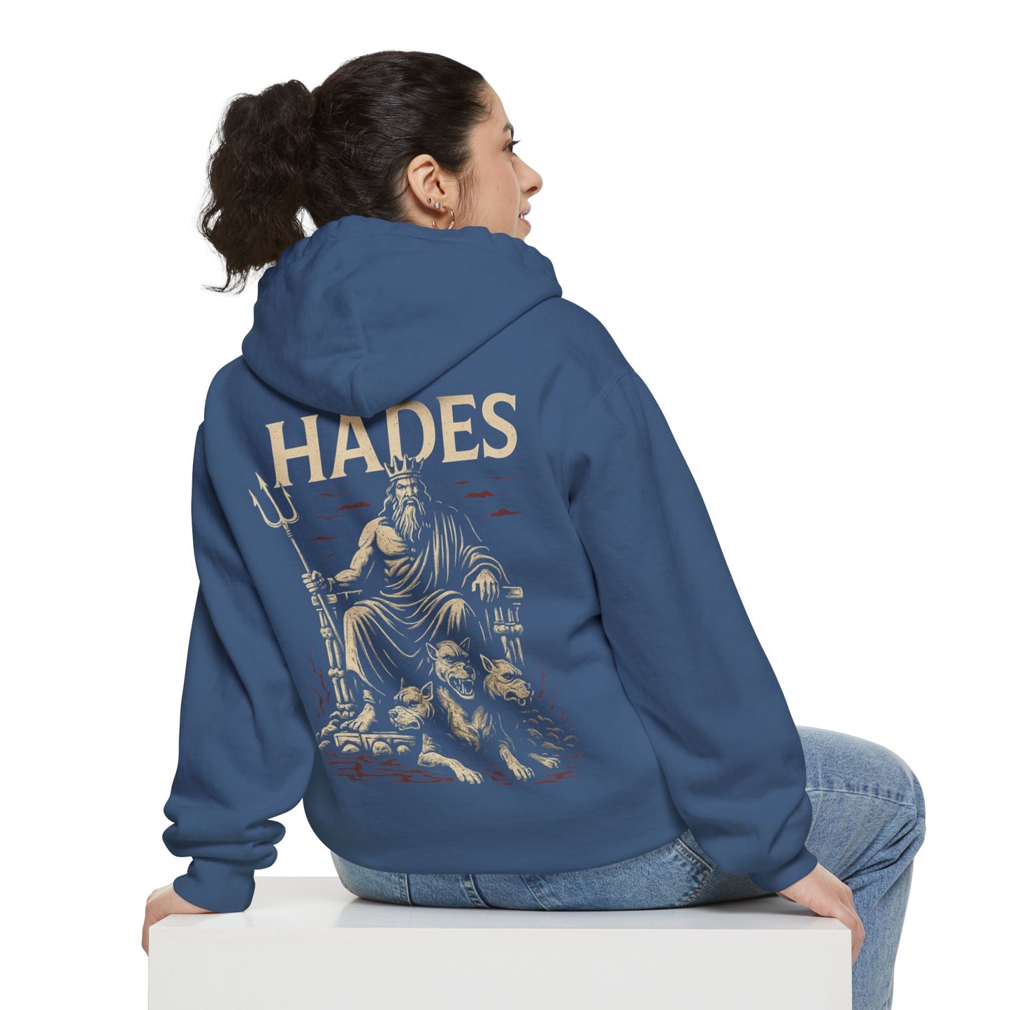 Mythical Hades Hoodie - Unisex Garment-Dyed Sweatshirt, Greek Mythology Apparel, Cozy Gift for Fans, Halloween Costume, Casual Wear