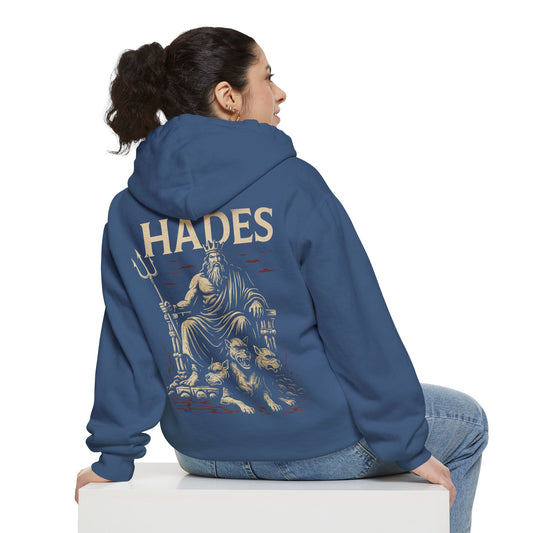 Mythical Hades Hoodie - Unisex Garment-Dyed Sweatshirt, Greek Mythology Apparel, Cozy Gift for Fans, Halloween Costume, Casual Wear