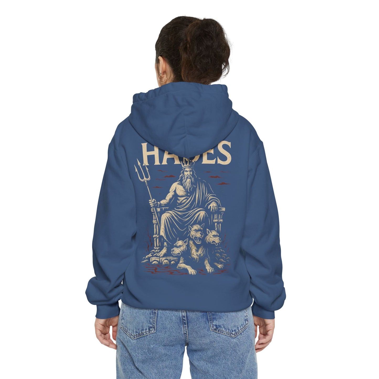 Mythical Hades Hoodie - Unisex Garment-Dyed Sweatshirt, Greek Mythology Apparel, Cozy Gift for Fans, Halloween Costume, Casual Wear