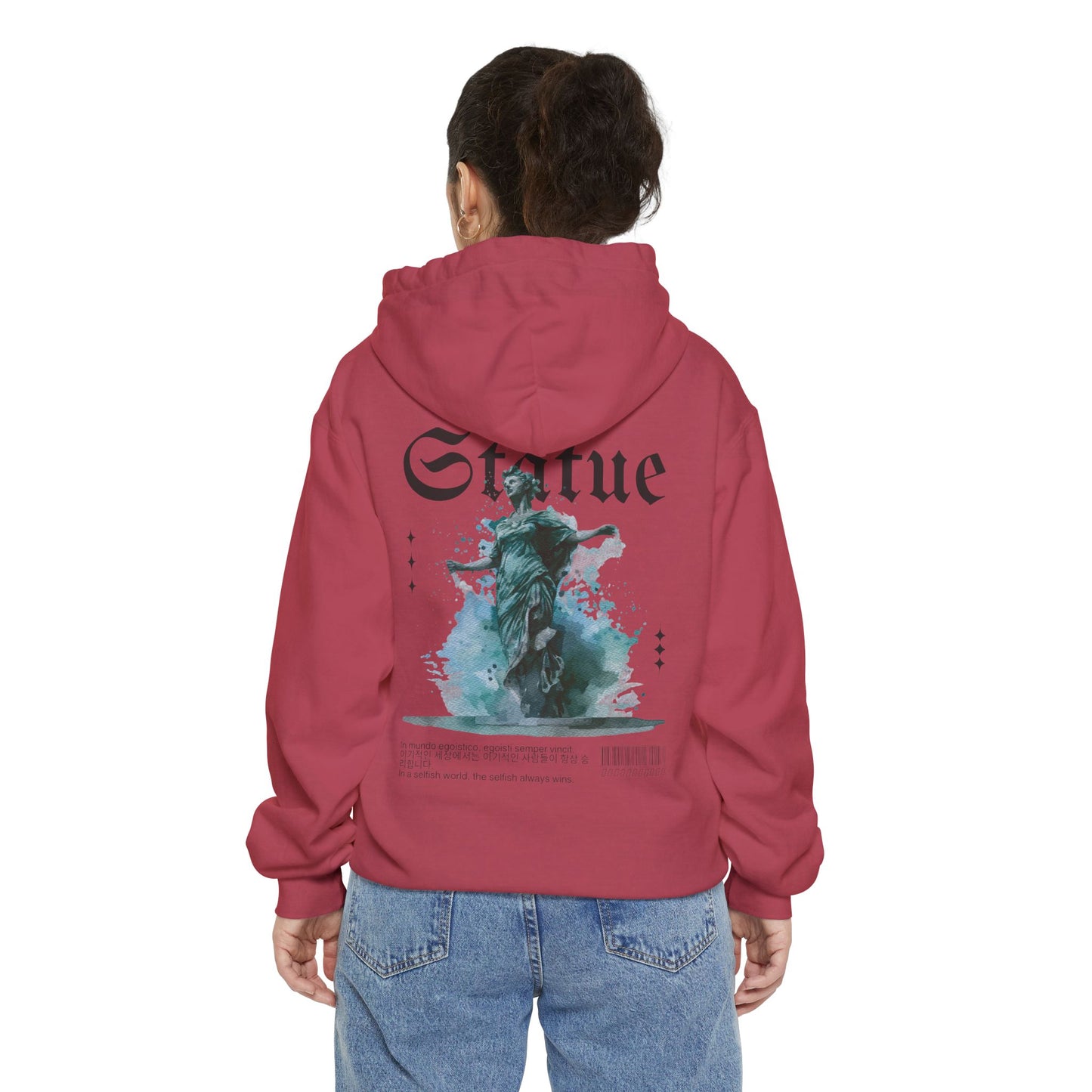 Artistic Unisex Hoodie with Statue Design, Casual Wear, Graphic Sweatshirt, Unique Gift Idea, Relaxed Fashion for All