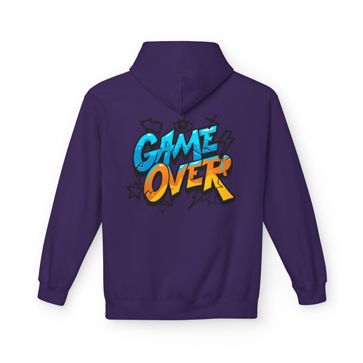 Game Over Graphic Hoodie, Unisex Fleece Sweatshirt for Gamers, Casual Wear, Video Game Lover Gift, Streetwear Style