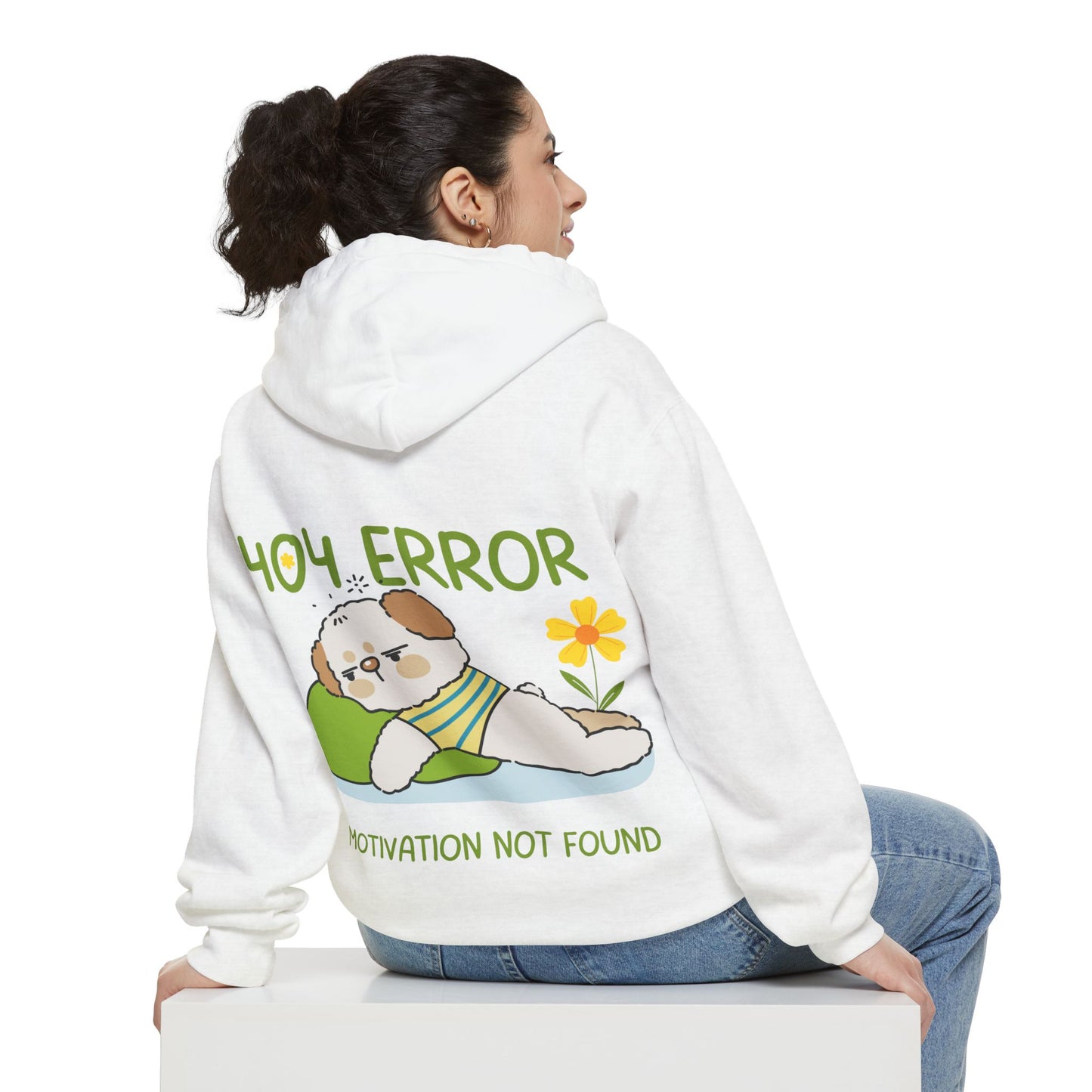 Cute Dog Hoodie - Unisex Garment-Dyed Sweatshirt, Cozy Gift for Dog Lovers, Motivational Apparel, Perfect for Relaxing Days, Casual Wear