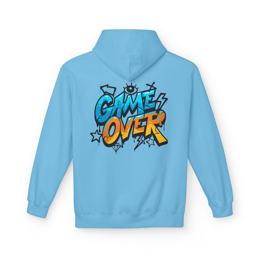 Game Over Graphic Hoodie, Unisex Fleece Sweatshirt for Gamers, Casual Wear, Video Game Lover Gift, Streetwear Style