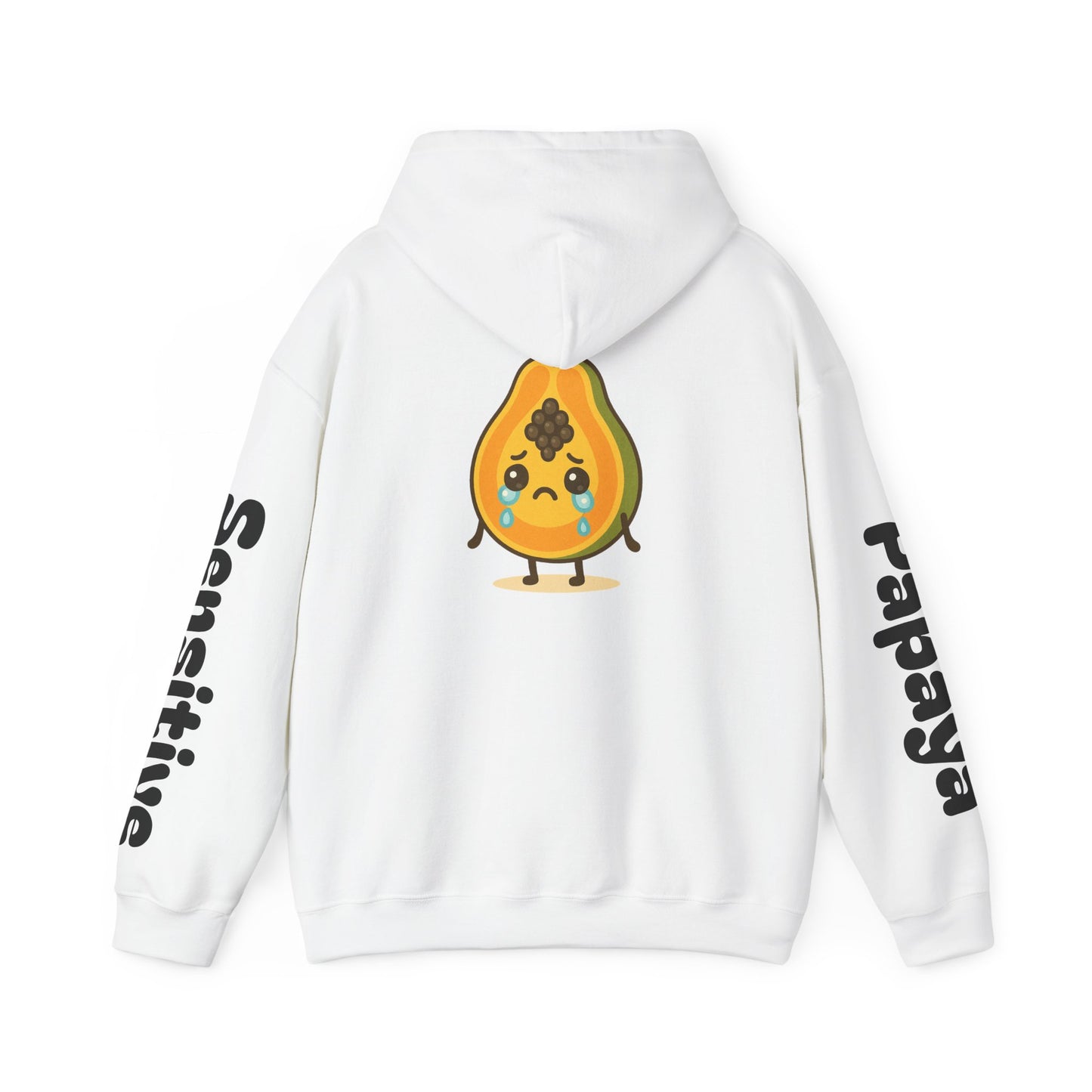 Sensitive Papaya Hoodie, Quirky Hooded Sweatshirt, Gift for Fruit Lovers, Funny Sweatshirt, Cozy Streetwear
