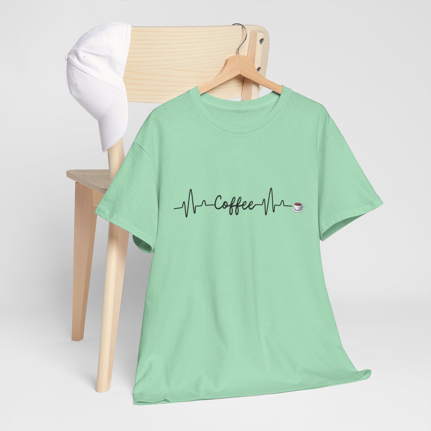 Coffee Heartbeat Unisex Tee, Perfect Gift for Coffee Lovers, Ideal for Casual Wear, Birthday, Cafes, Coffee Enthusiasts