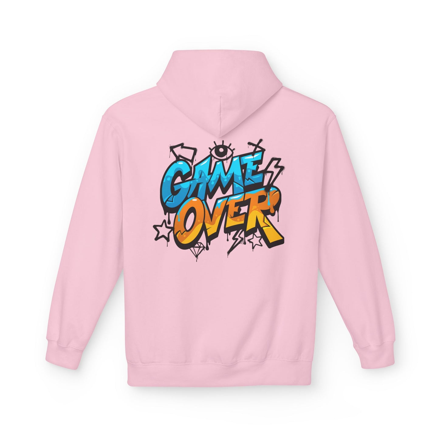 Game Over Graphic Hoodie, Unisex Fleece Sweatshirt for Gamers, Casual Wear, Video Game Lover Gift, Streetwear Style