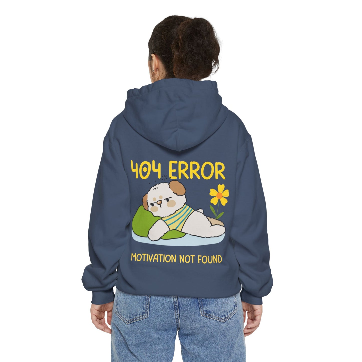Cute Dog Hoodie - Unisex Garment-Dyed Sweatshirt, Cozy Gift for Dog Lovers, Motivational Apparel, Perfect for Relaxing Days, Casual Wear