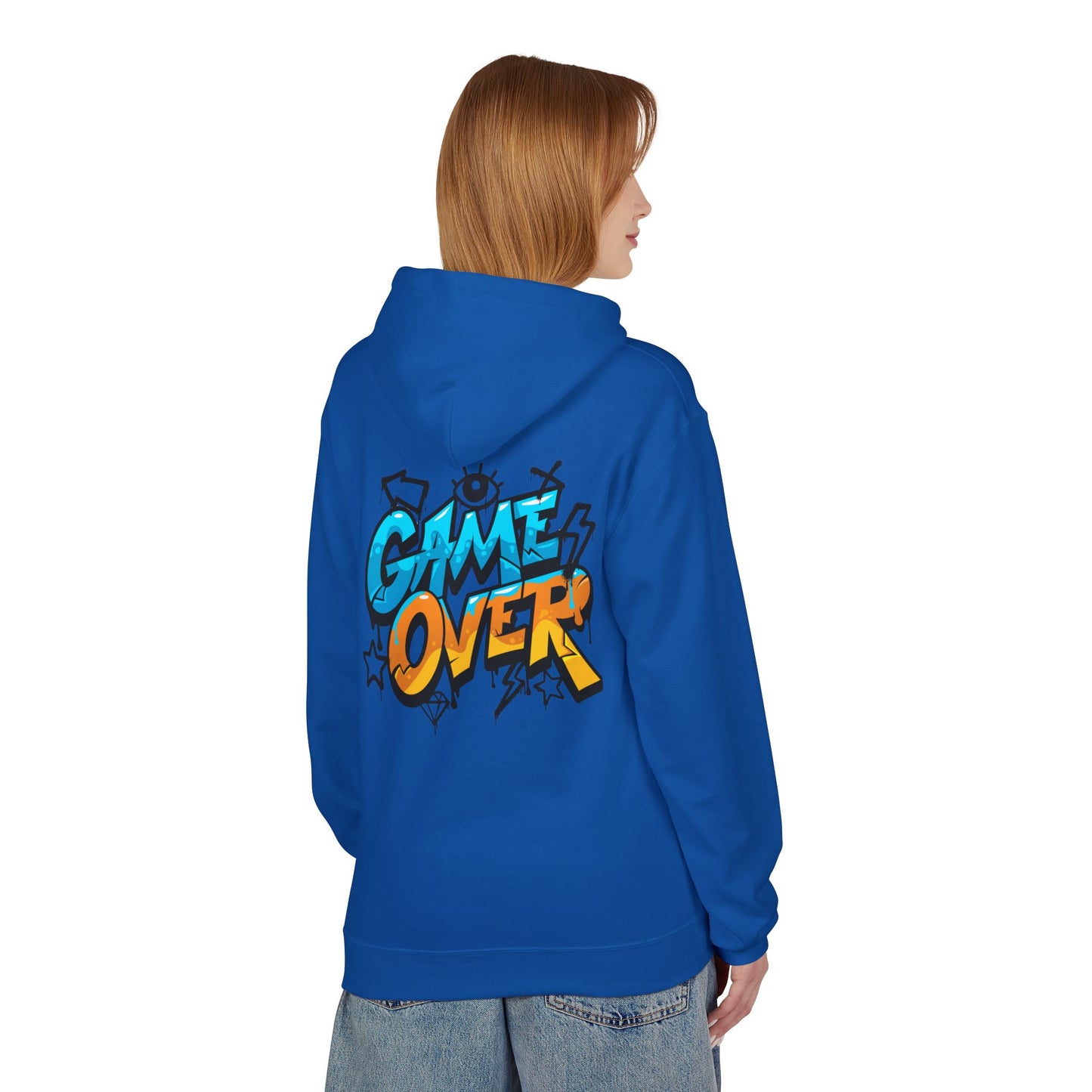 Game Over Graphic Hoodie, Unisex Fleece Sweatshirt for Gamers, Casual Wear, Video Game Lover Gift, Streetwear Style