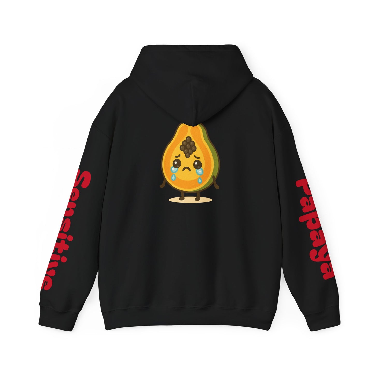 Sensitive Papaya Hoodie, Quirky Hooded Sweatshirt, Gift for Fruit Lovers, Funny Sweatshirt, Cozy Streetwear
