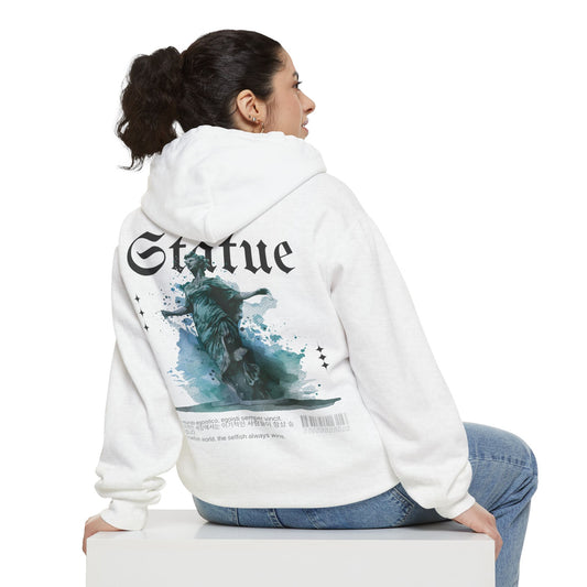 Artistic Unisex Hoodie with Statue Design, Casual Wear, Graphic Sweatshirt, Unique Gift Idea, Relaxed Fashion for All