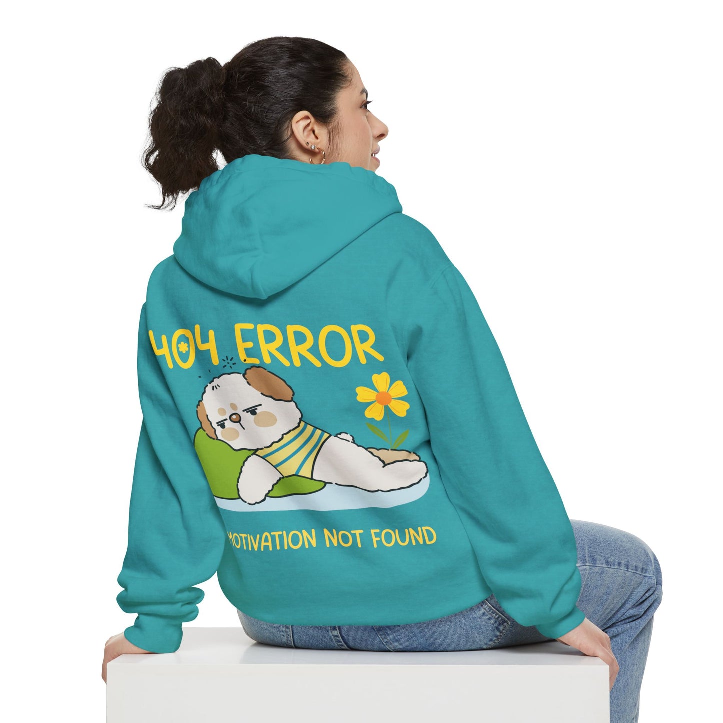 Cute Dog Hoodie - Unisex Garment-Dyed Sweatshirt, Cozy Gift for Dog Lovers, Motivational Apparel, Perfect for Relaxing Days, Casual Wear