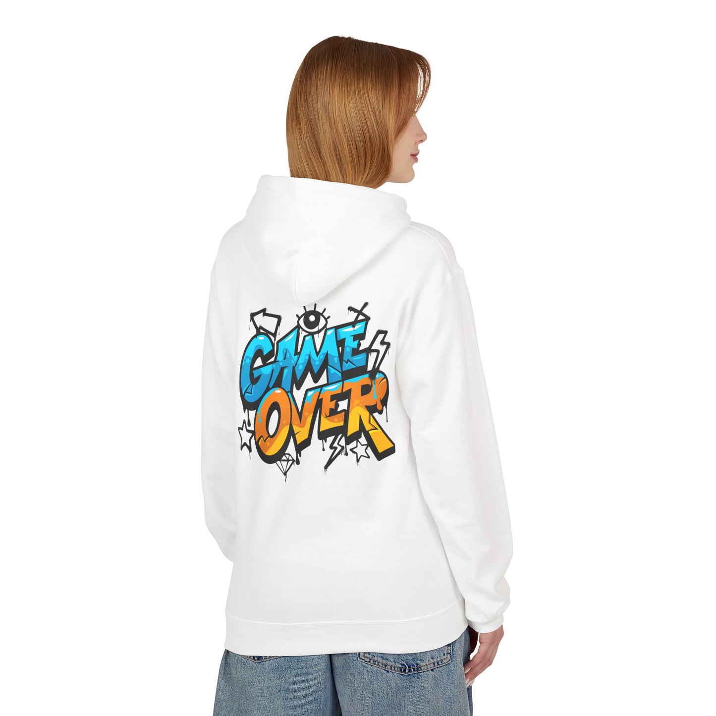 Game Over Graphic Hoodie, Unisex Fleece Sweatshirt for Gamers, Casual Wear, Video Game Lover Gift, Streetwear Style