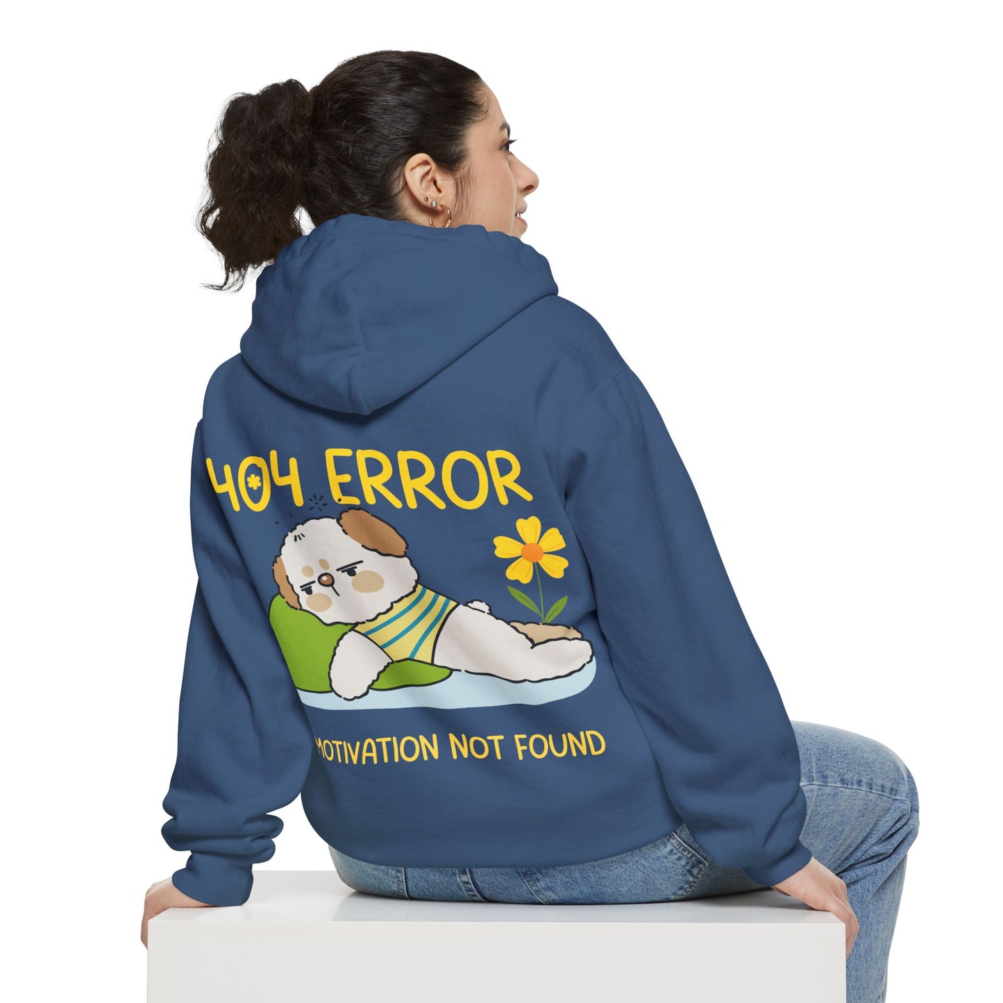 Cute Dog Hoodie - Unisex Garment-Dyed Sweatshirt, Cozy Gift for Dog Lovers, Motivational Apparel, Perfect for Relaxing Days, Casual Wear
