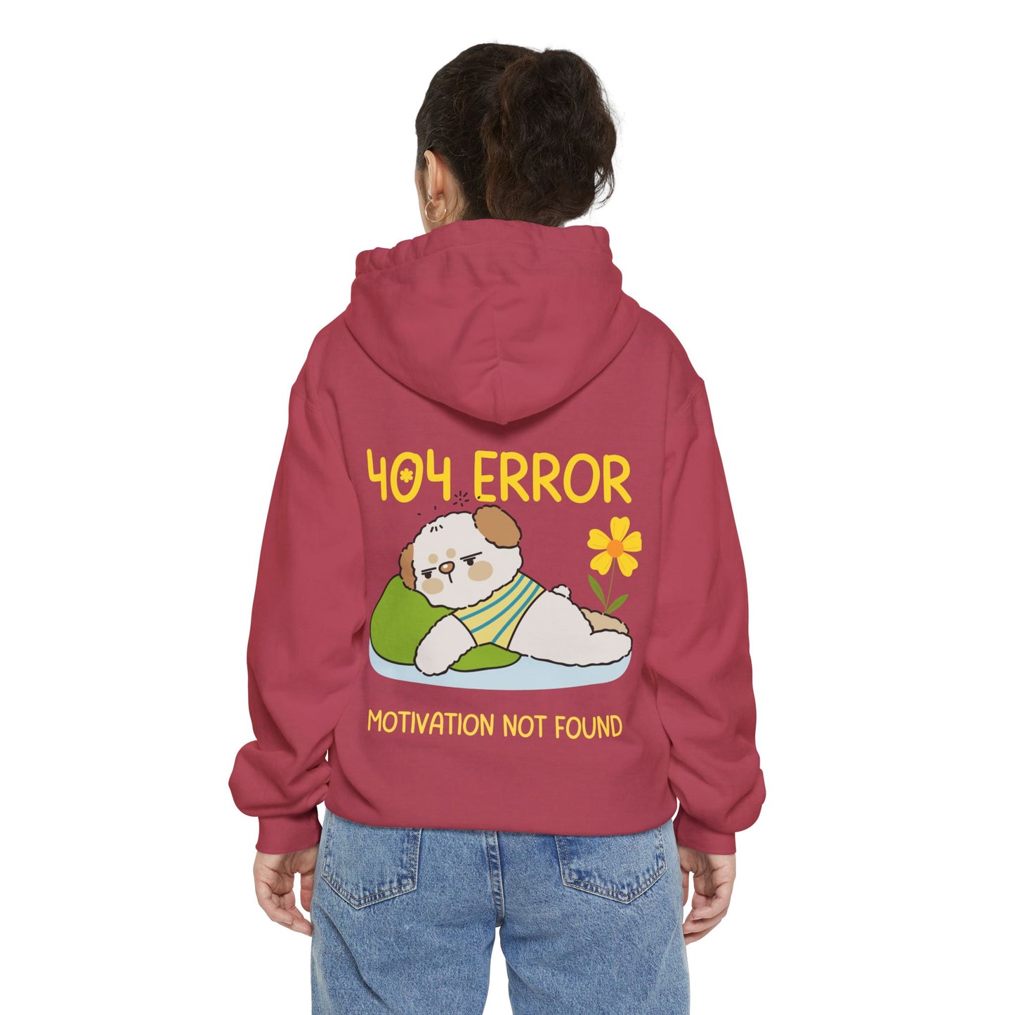 Cute Dog Hoodie - Unisex Garment-Dyed Sweatshirt, Cozy Gift for Dog Lovers, Motivational Apparel, Perfect for Relaxing Days, Casual Wear