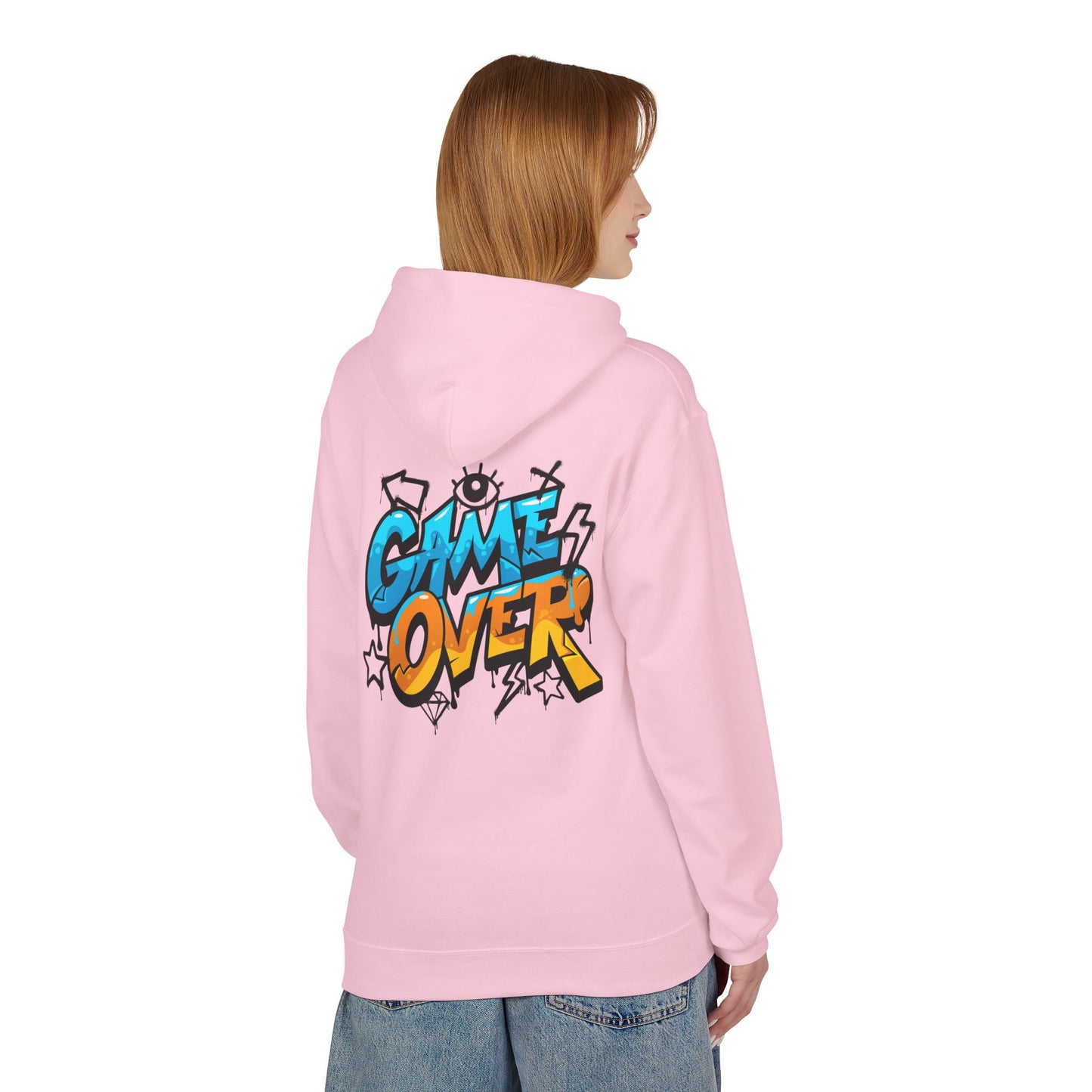Game Over Graphic Hoodie, Unisex Fleece Sweatshirt for Gamers, Casual Wear, Video Game Lover Gift, Streetwear Style
