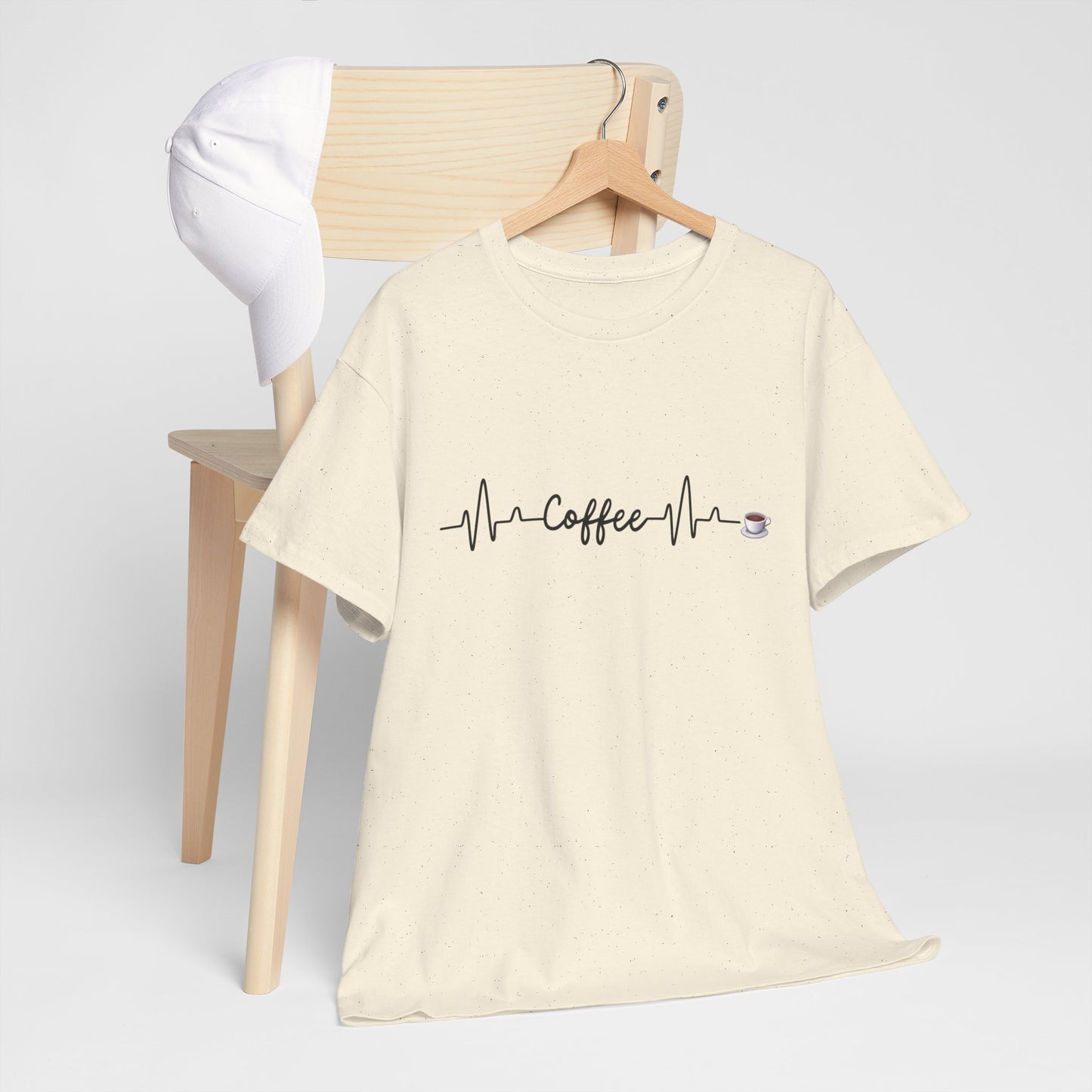 Coffee Heartbeat Unisex Tee, Perfect Gift for Coffee Lovers, Ideal for Casual Wear, Birthday, Cafes, Coffee Enthusiasts