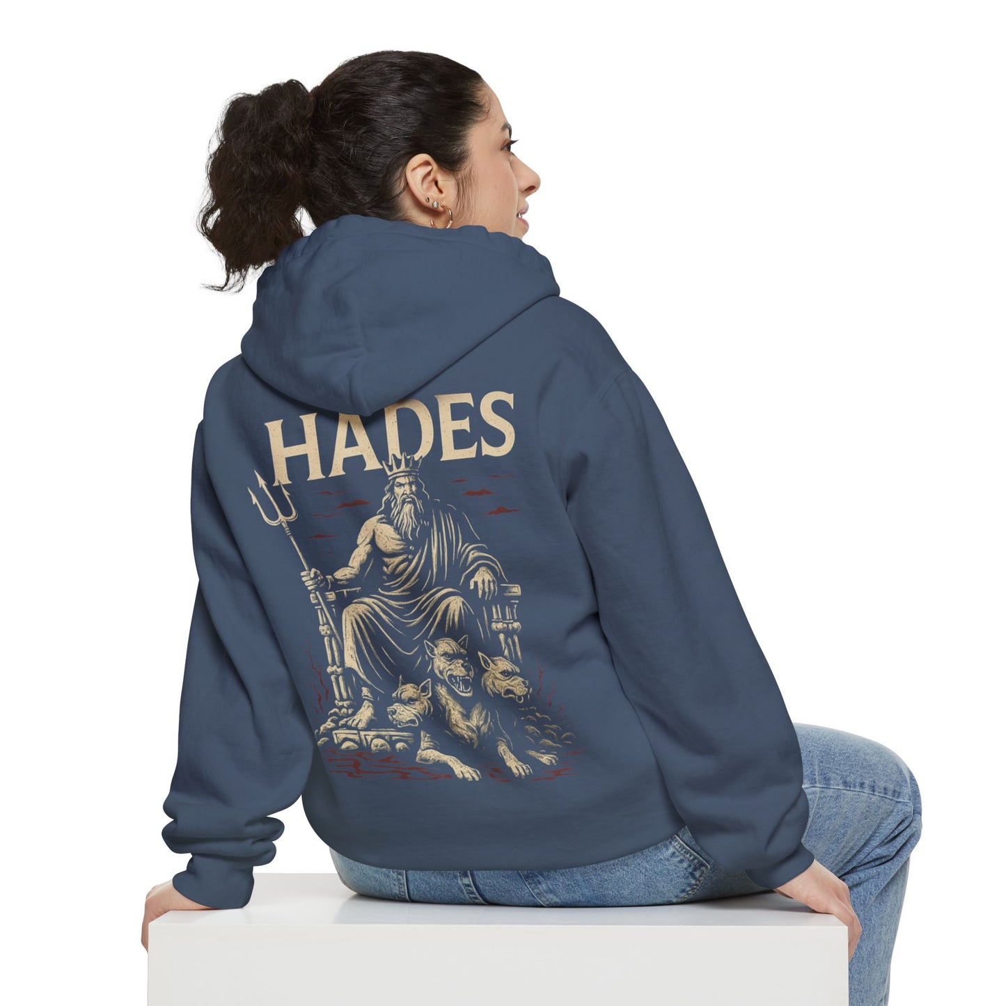 Mythical Hades Hoodie - Unisex Garment-Dyed Sweatshirt, Greek Mythology Apparel, Cozy Gift for Fans, Halloween Costume, Casual Wear
