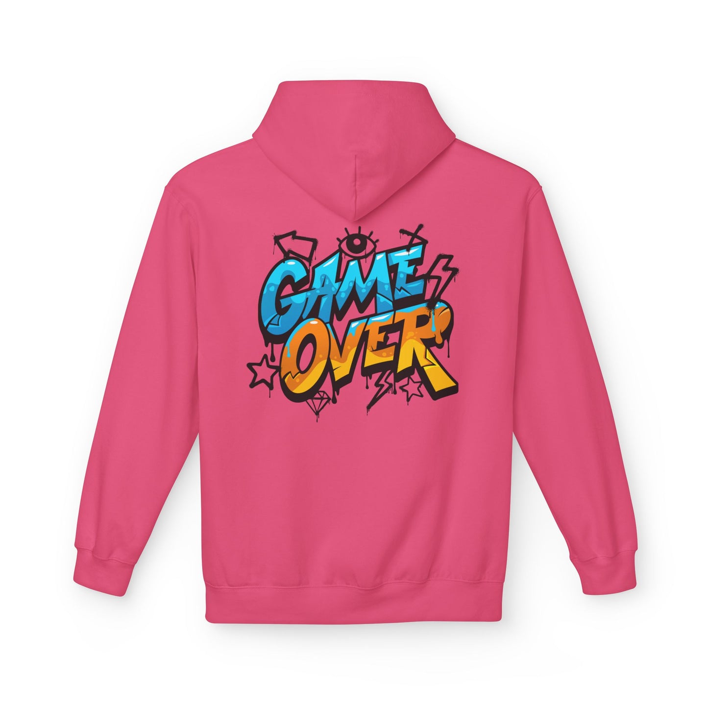 Game Over Graphic Hoodie, Unisex Fleece Sweatshirt for Gamers, Casual Wear, Video Game Lover Gift, Streetwear Style