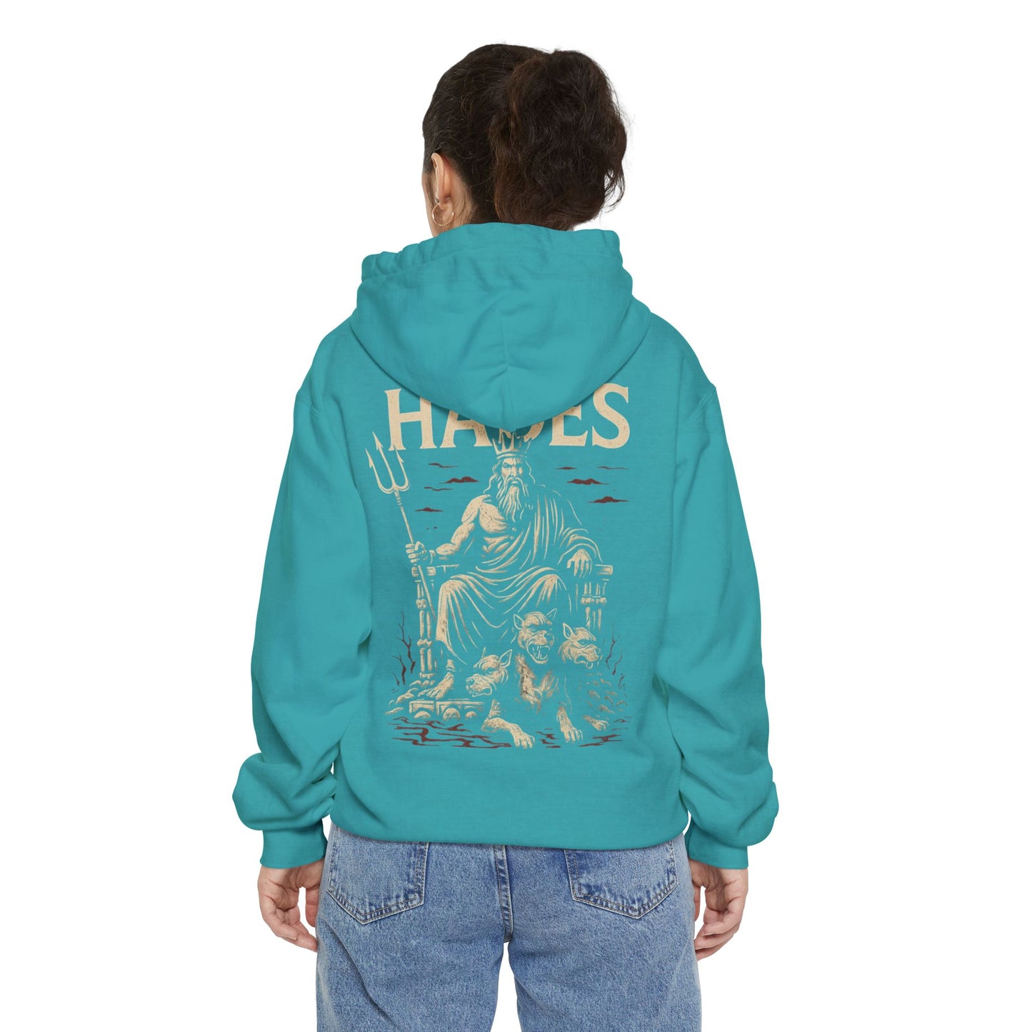 Mythical Hades Hoodie - Unisex Garment-Dyed Sweatshirt, Greek Mythology Apparel, Cozy Gift for Fans, Halloween Costume, Casual Wear
