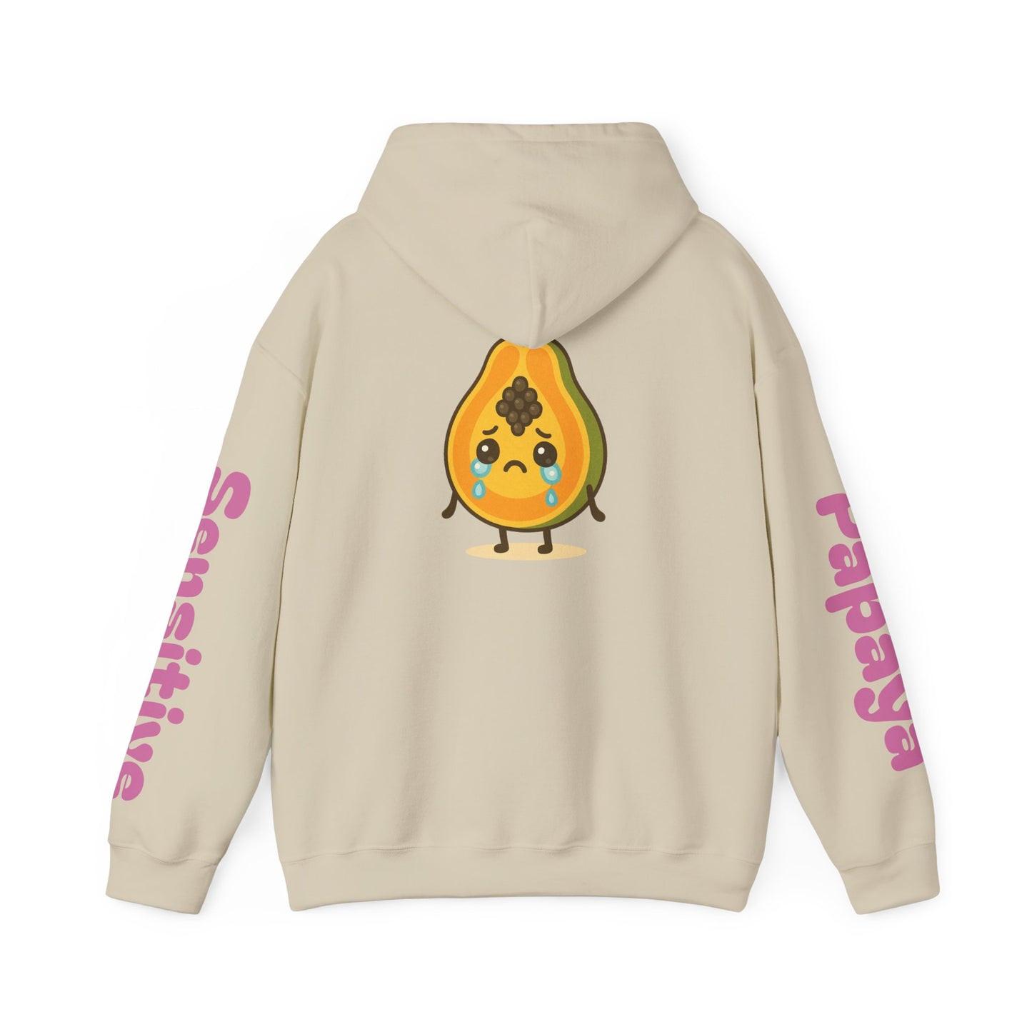 Sensitive Papaya Hoodie, Quirky Hooded Sweatshirt, Gift for Fruit Lovers, Funny Sweatshirt, Cozy Streetwear