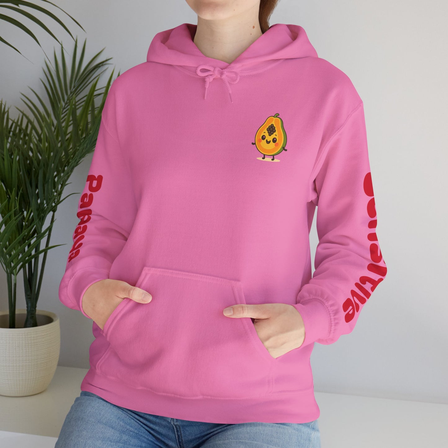 Sensitive Papaya Hoodie, Quirky Hooded Sweatshirt, Gift for Fruit Lovers, Funny Sweatshirt, Cozy Streetwear