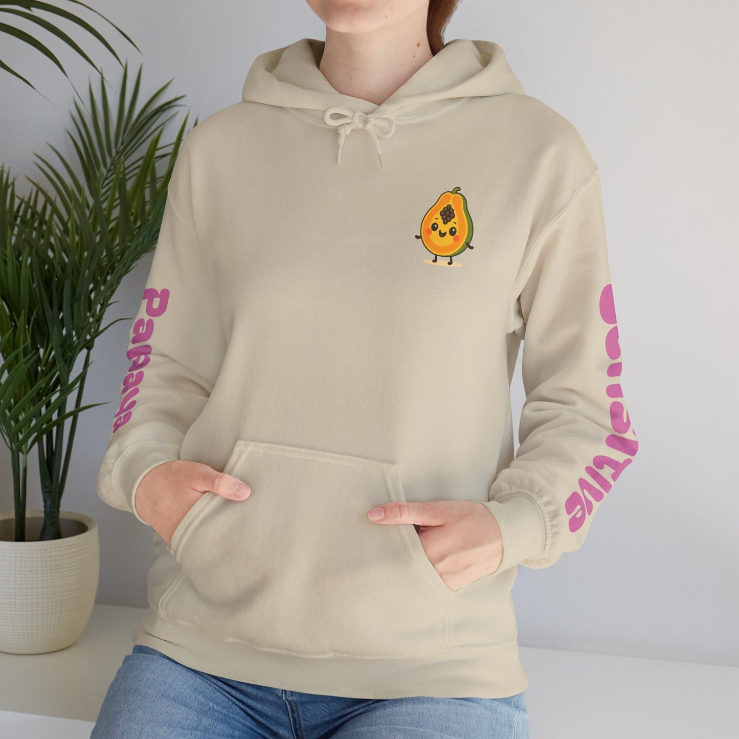 Sensitive Papaya Hoodie, Quirky Hooded Sweatshirt, Gift for Fruit Lovers, Funny Sweatshirt, Cozy Streetwear