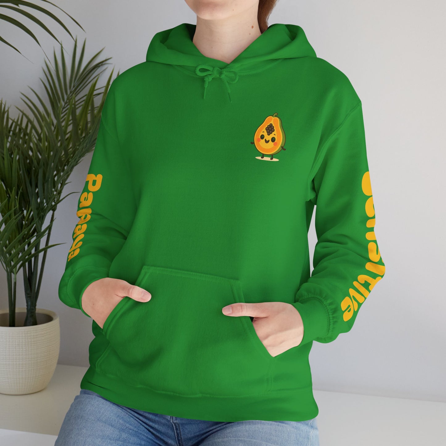 Sensitive Papaya Hoodie, Quirky Hooded Sweatshirt, Gift for Fruit Lovers, Funny Sweatshirt, Cozy Streetwear