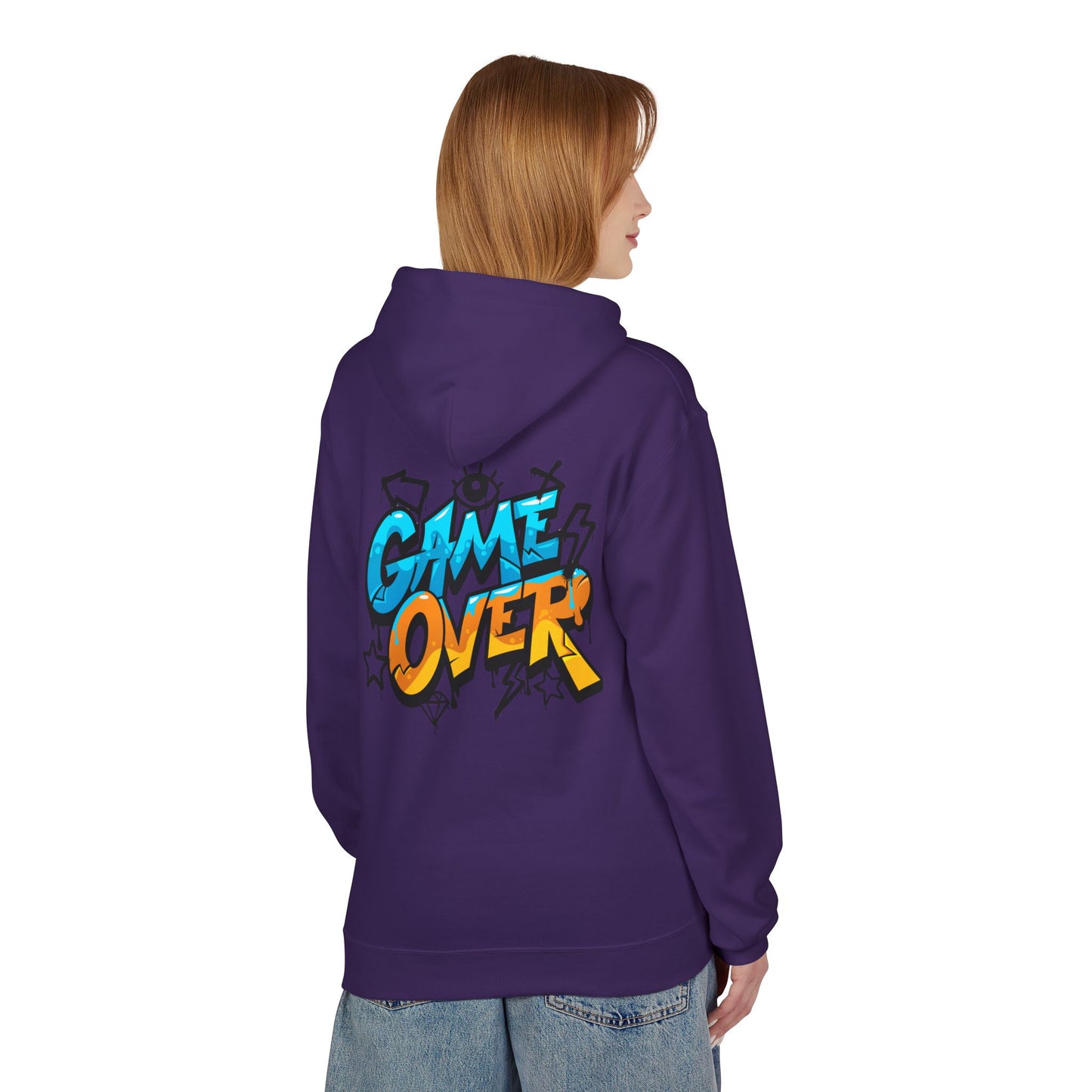 Game Over Graphic Hoodie, Unisex Fleece Sweatshirt for Gamers, Casual Wear, Video Game Lover Gift, Streetwear Style