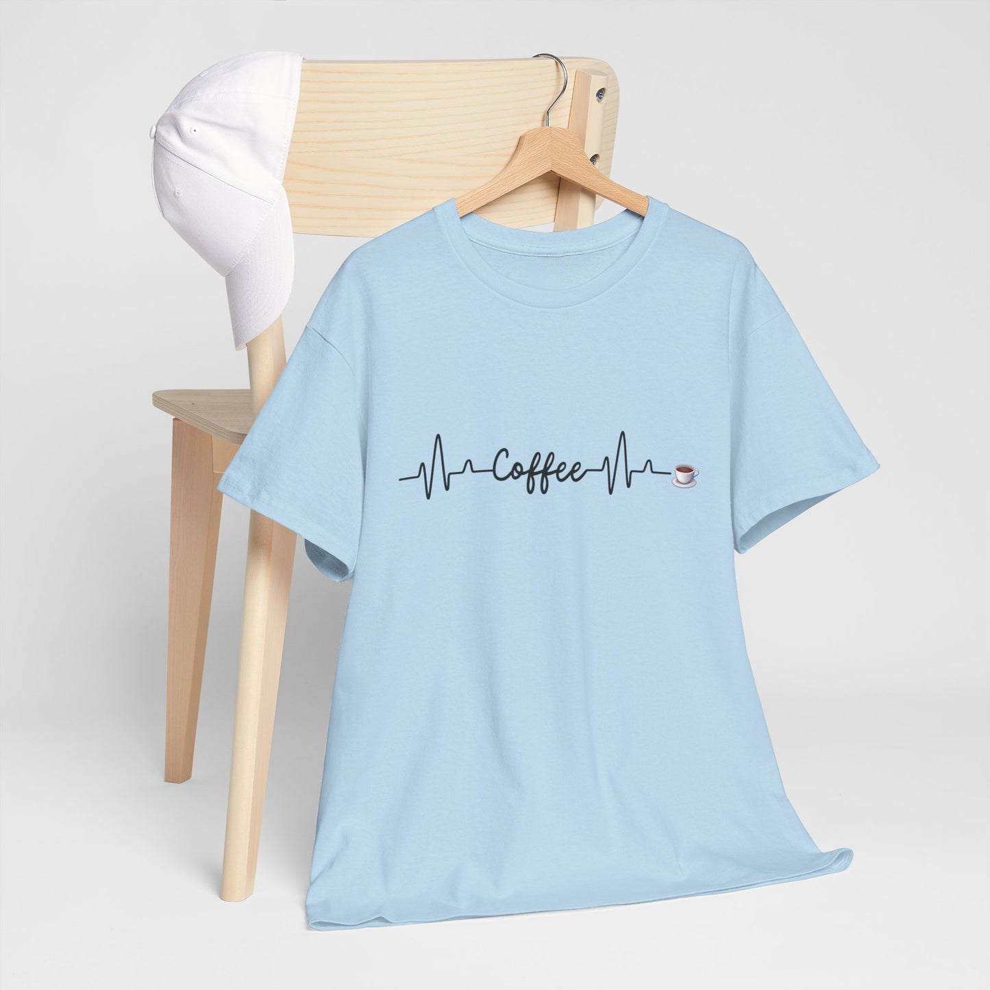 Coffee Heartbeat Unisex Tee, Perfect Gift for Coffee Lovers, Ideal for Casual Wear, Birthday, Cafes, Coffee Enthusiasts